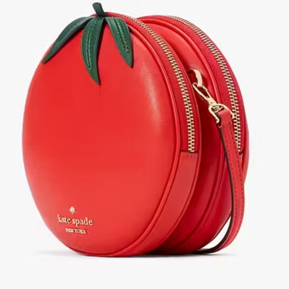 Kate Spade Double Mangia Small  Red Tomato Crossbody Bag Like New - Picture 3 of 9